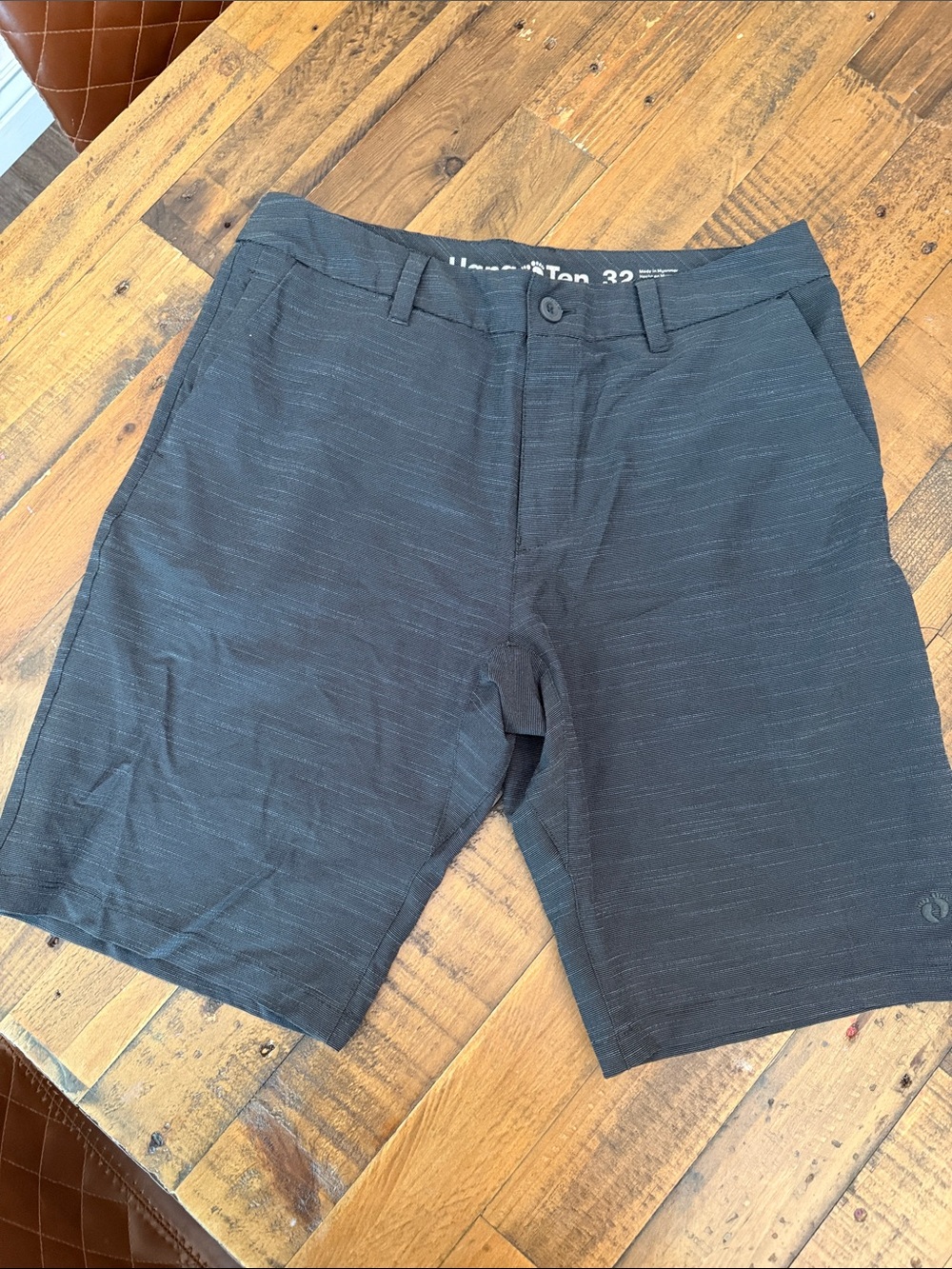 Hang Ten Men's Dark Charcoal Flat Front Shorts